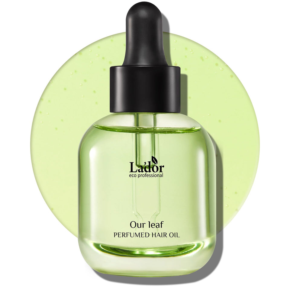 LA'DOR front bottle view showing elegant glass packaging and product label benefit