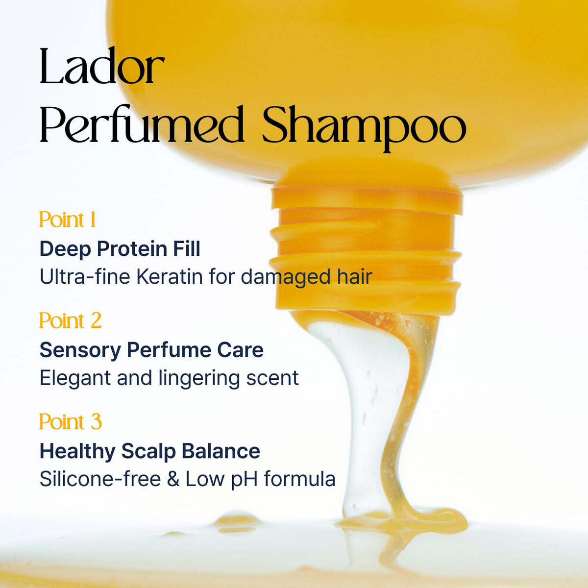 LA'DOR creamy lather texture demonstrating rich hydration and smooth foaming action