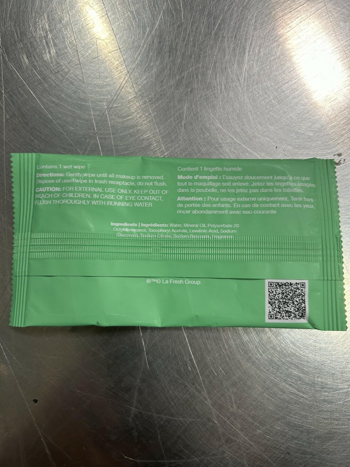 La Fresh wipe removing waterproof eye makeup with minimal rubbing benefit