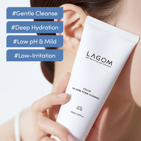 LAGOM creamy foam texture closeup demonstrating soft non irritating lather benefit