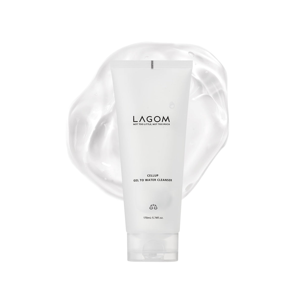 LAGOM front bottle showing cleanser branding and volume for clear identification and benefit