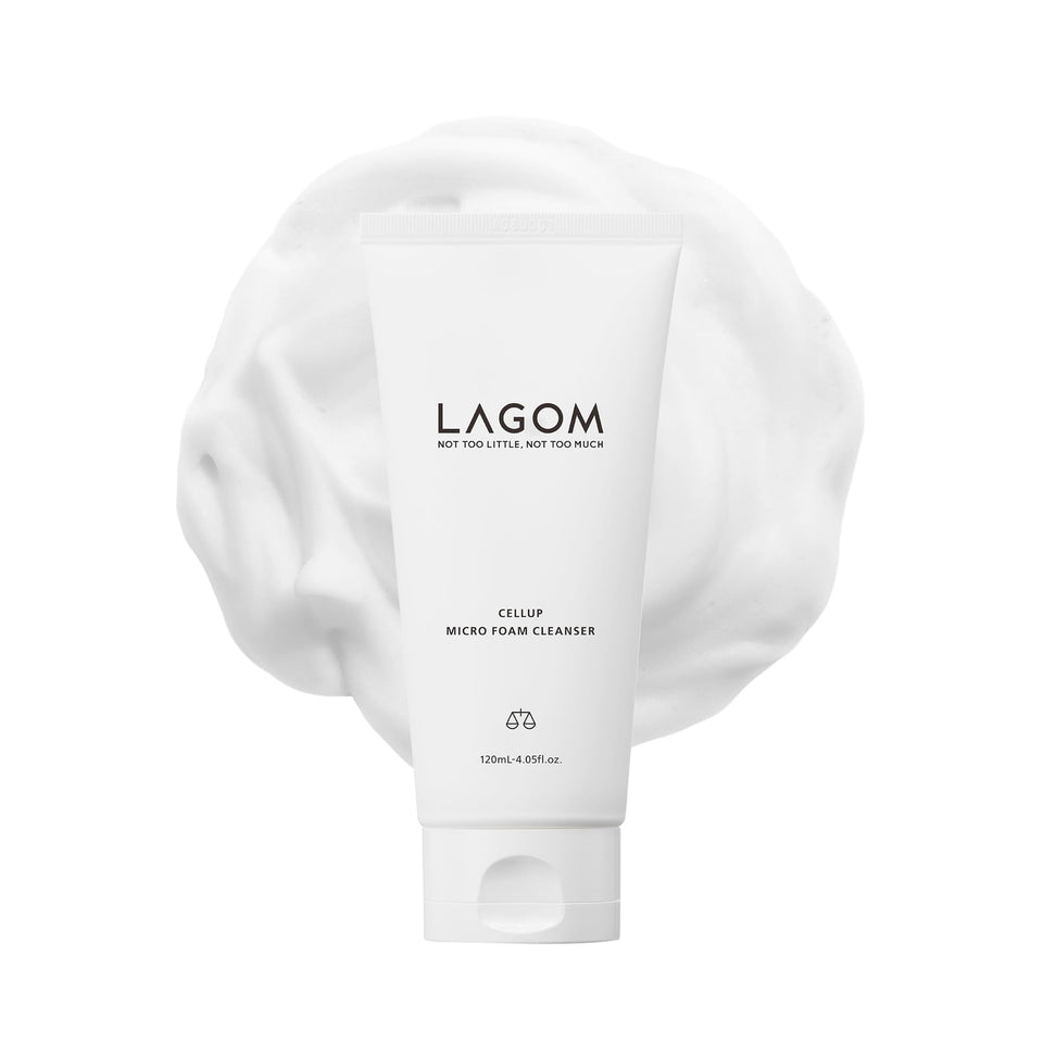 LAGOM tube front view showing product and clean design benefits