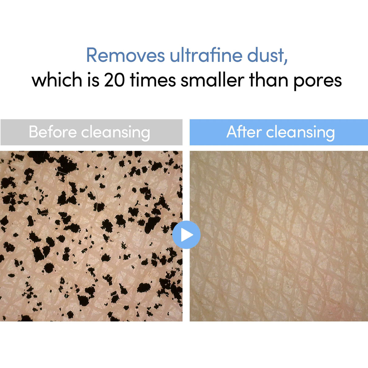 LAGOM graphic showing micro-bubbles lifting fine dust from pores