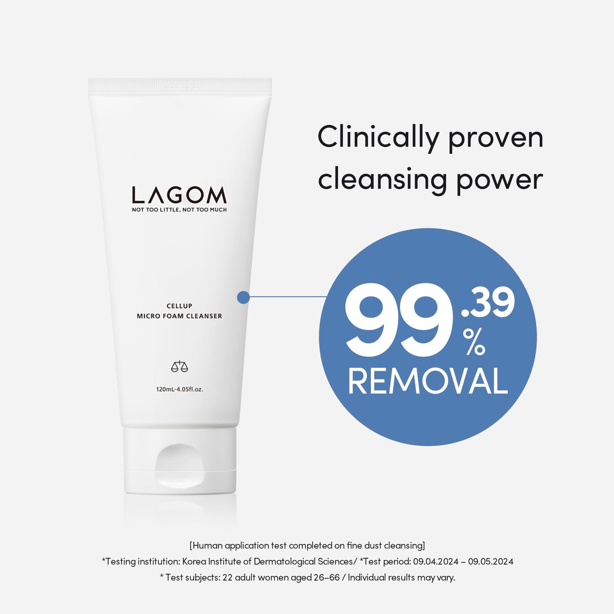 LAGOM foam dispensed in hand demonstrating easy lathering benefit