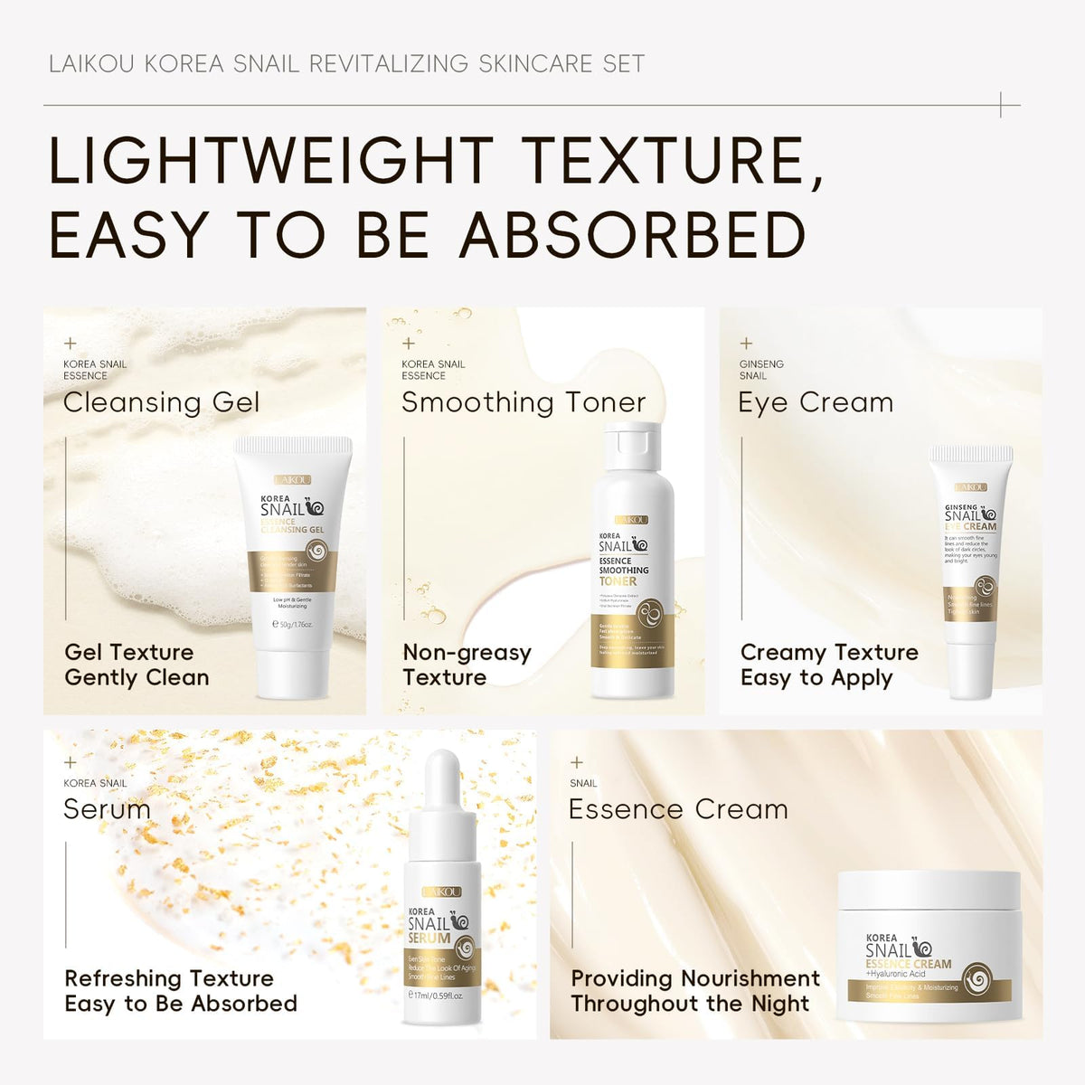 LAIKOU eye cream small tube emphasizing targeted hydration and smoothing