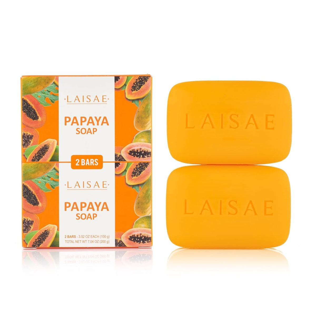 LAISAE papaya bar front packaging showing brightening benefits