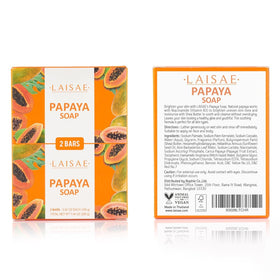 LAISAE papaya bar scale with hand showing 3.52 oz practical size