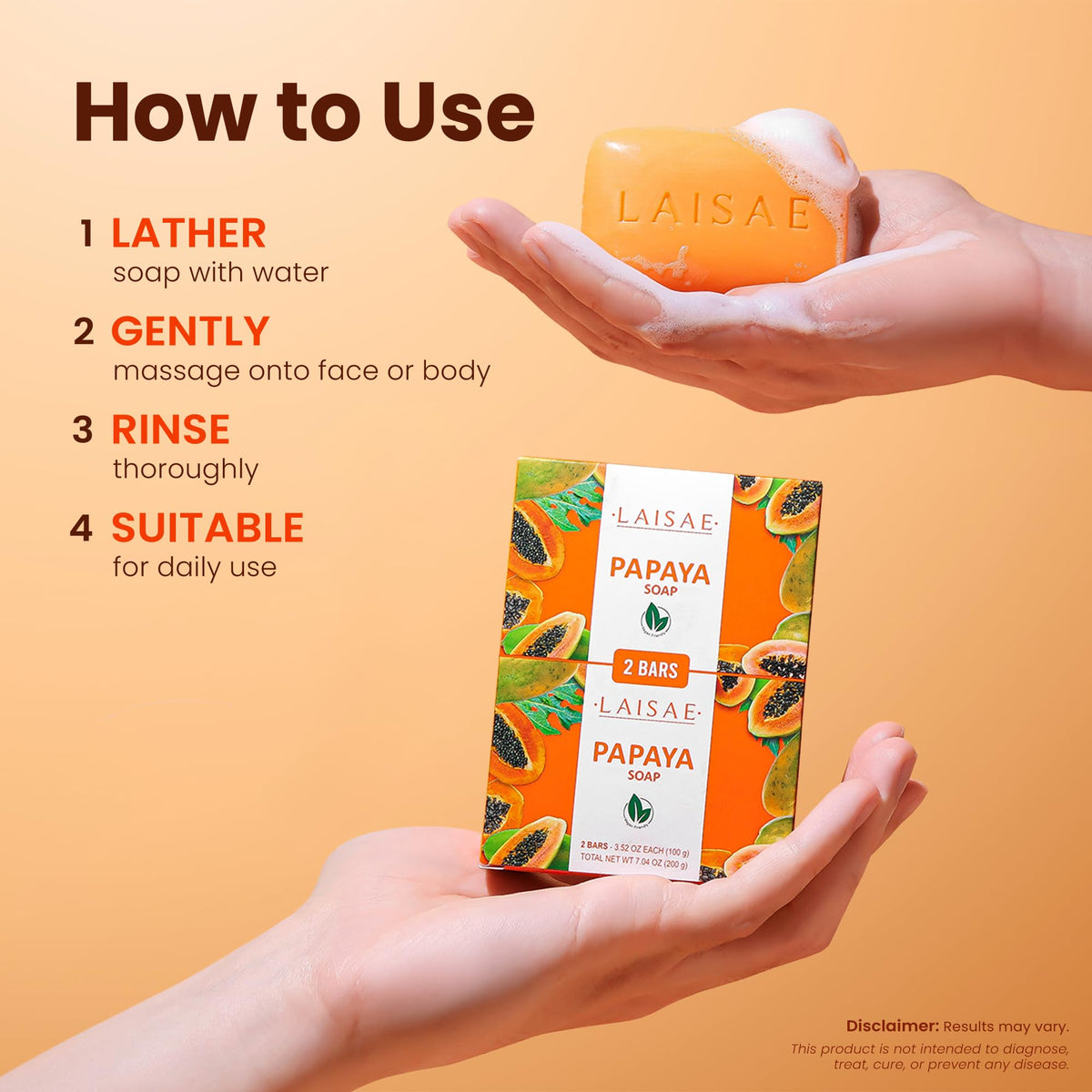 LAISAE two bars in open box displaying vegan, travel-ready set