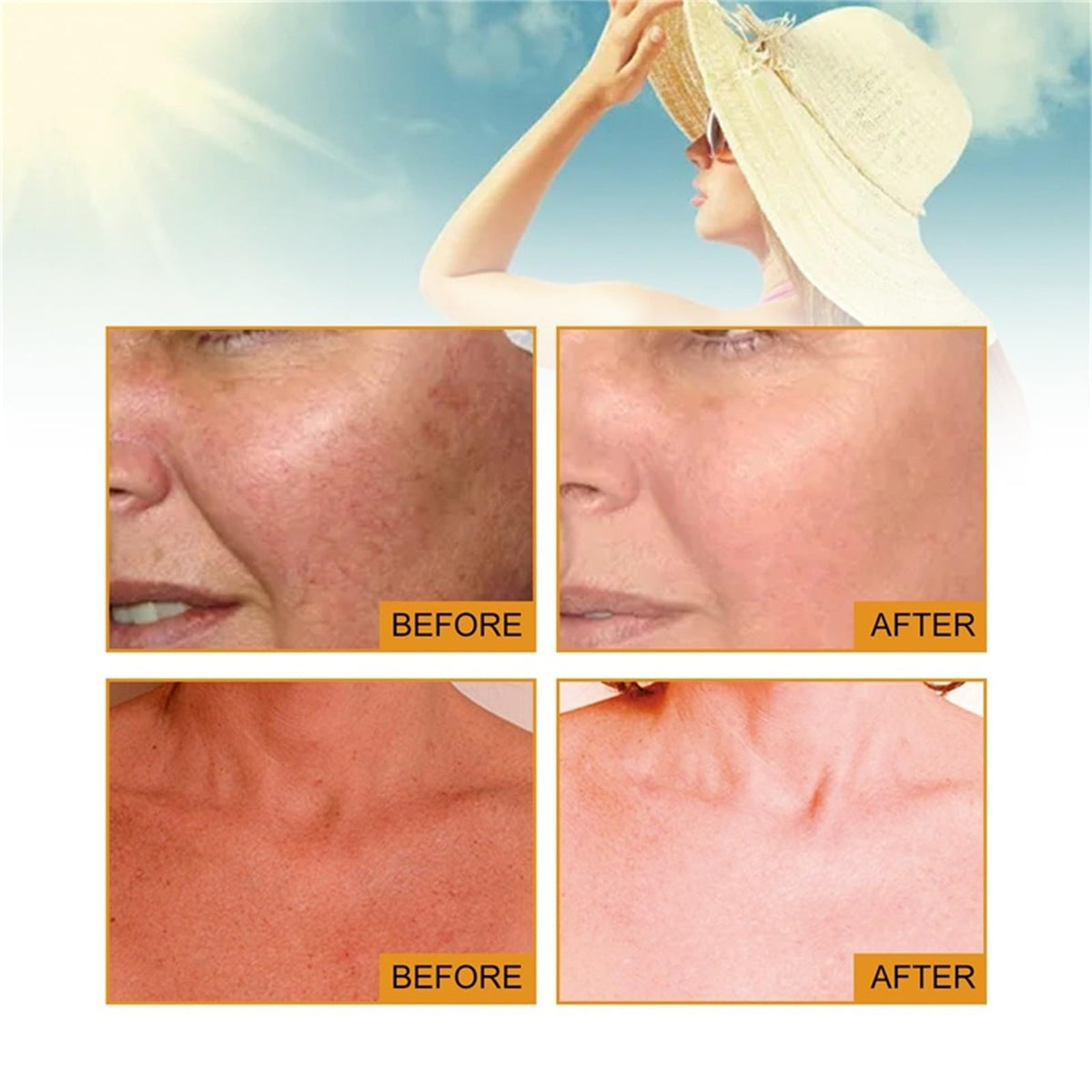 LAJPXKHY product label close-up highlighting SPF50 and hypoallergenic benefits