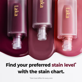Laka Fruity Glam Tint with fruit ingredients display showing antioxidant nourishment benefit