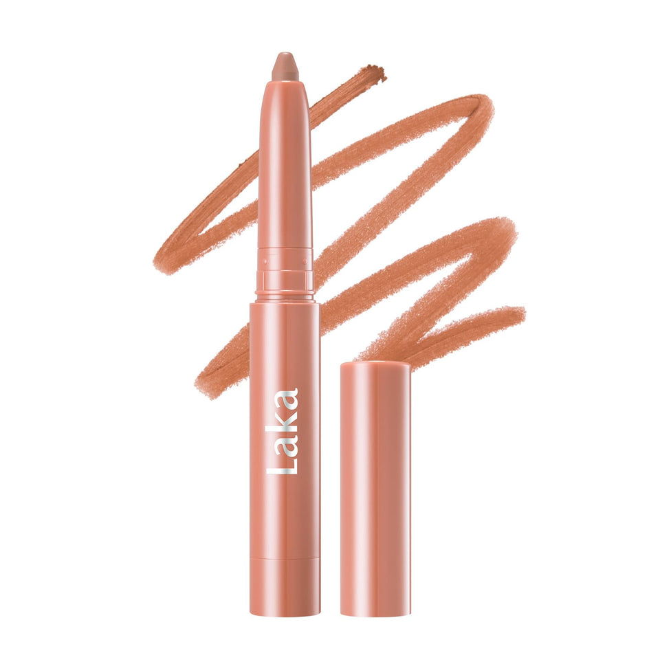 Laka lip liner front view showing slim pencil and neutral shade benefit