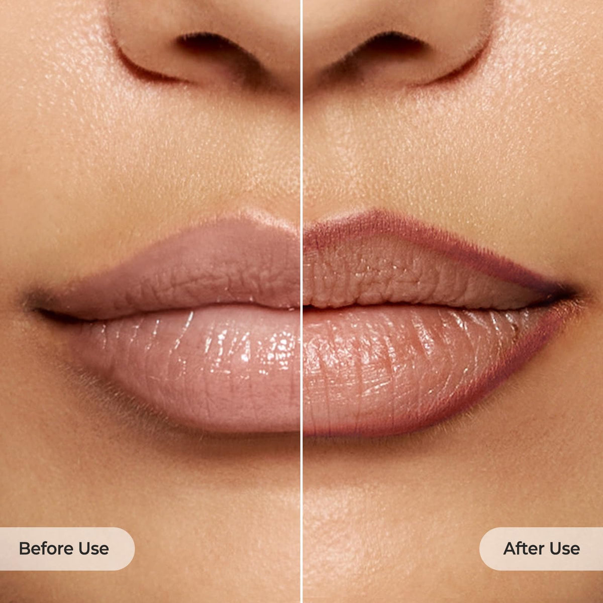 Laka lip liner next to hand for scale showing compact travel-friendly size