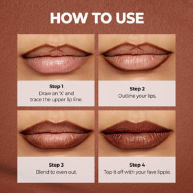 Laka lip liner beside a coin to display compact 0.02oz size and travel convenience