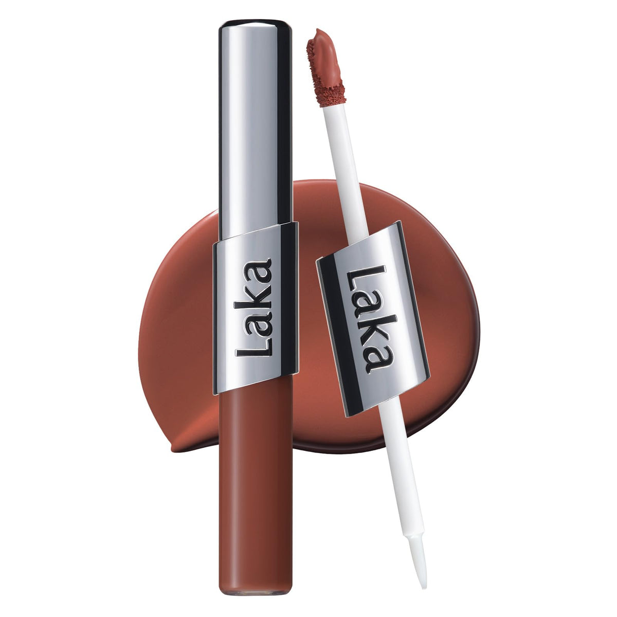 Laka dual-ended pen front packaging showing sleek compact design and shade