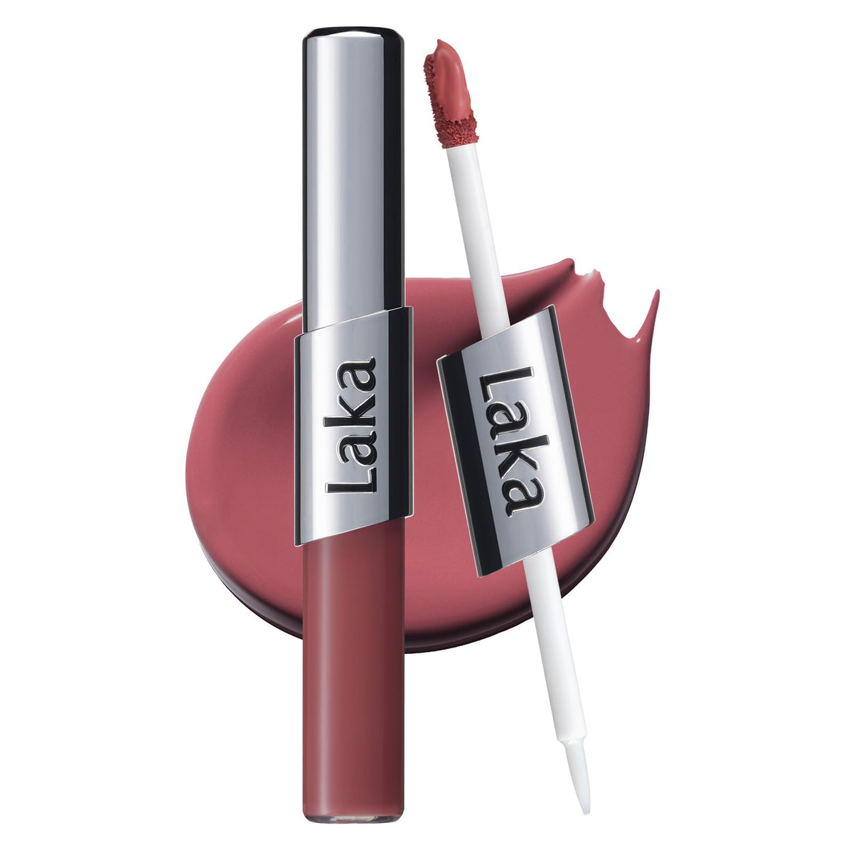 Laka front view pen showing both matte and gloss ends and compact design
