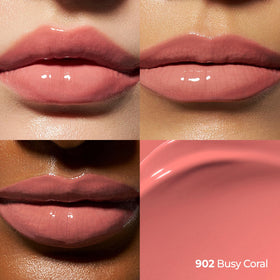 Laka matte swatches on arm showing Busy Coral pigmentation and finish