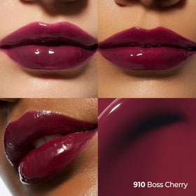 Laka swatch of #910 Boss Cherry showing high pigmentation and shade payoff