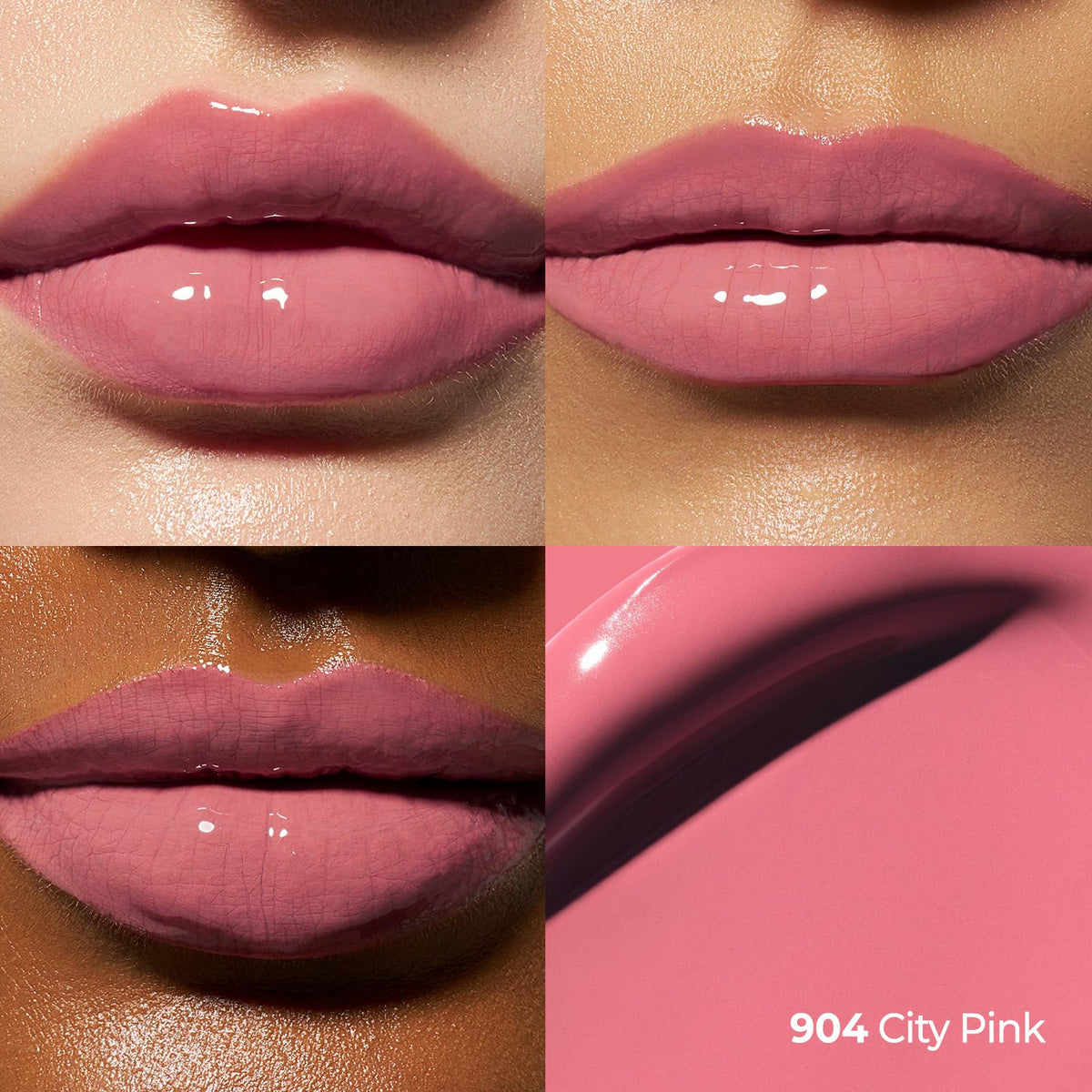 Laka swatch of #904 City Pink on forearm showing true pigment and smooth texture