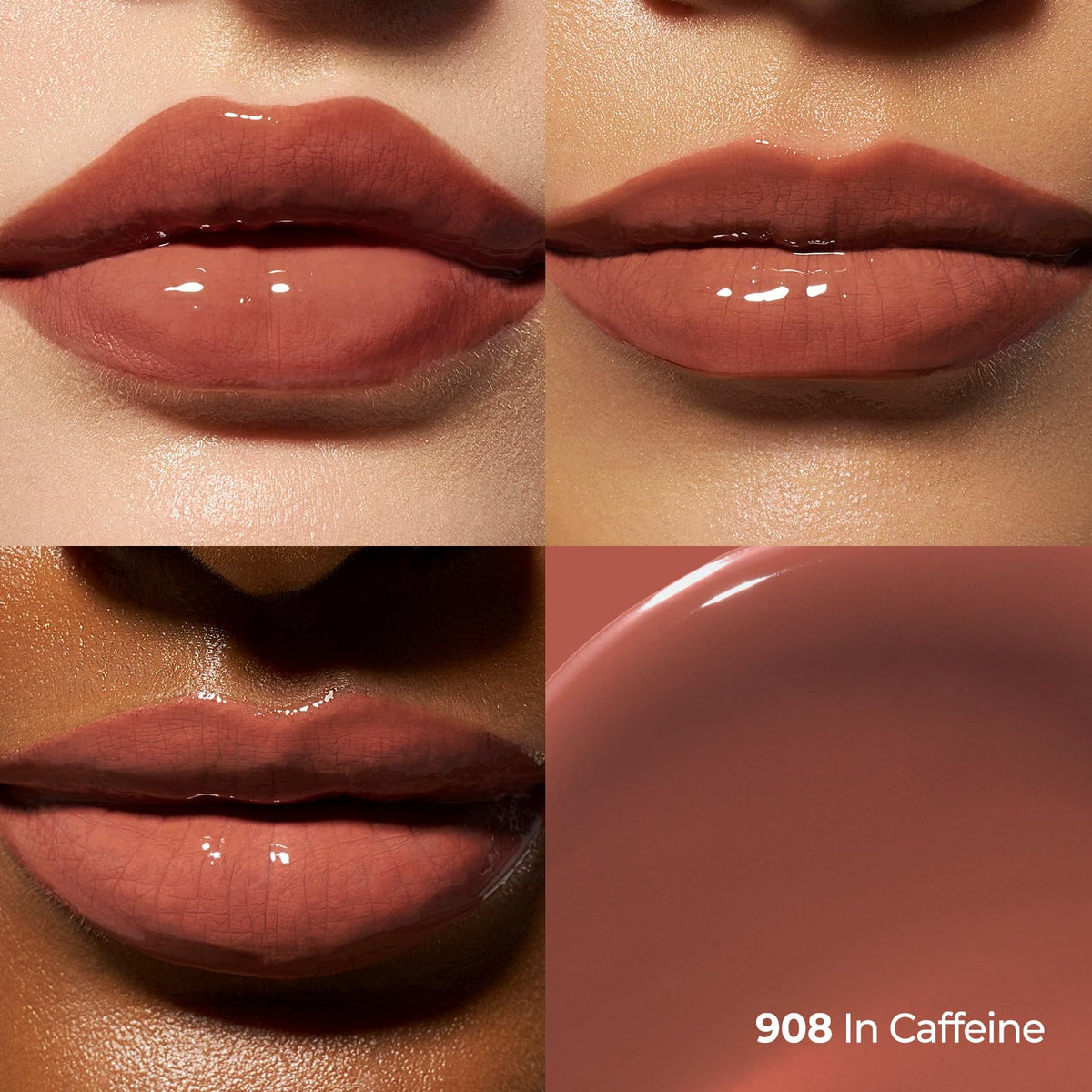 Laka swatches showing #908 Caffeine pigment depth and blendability