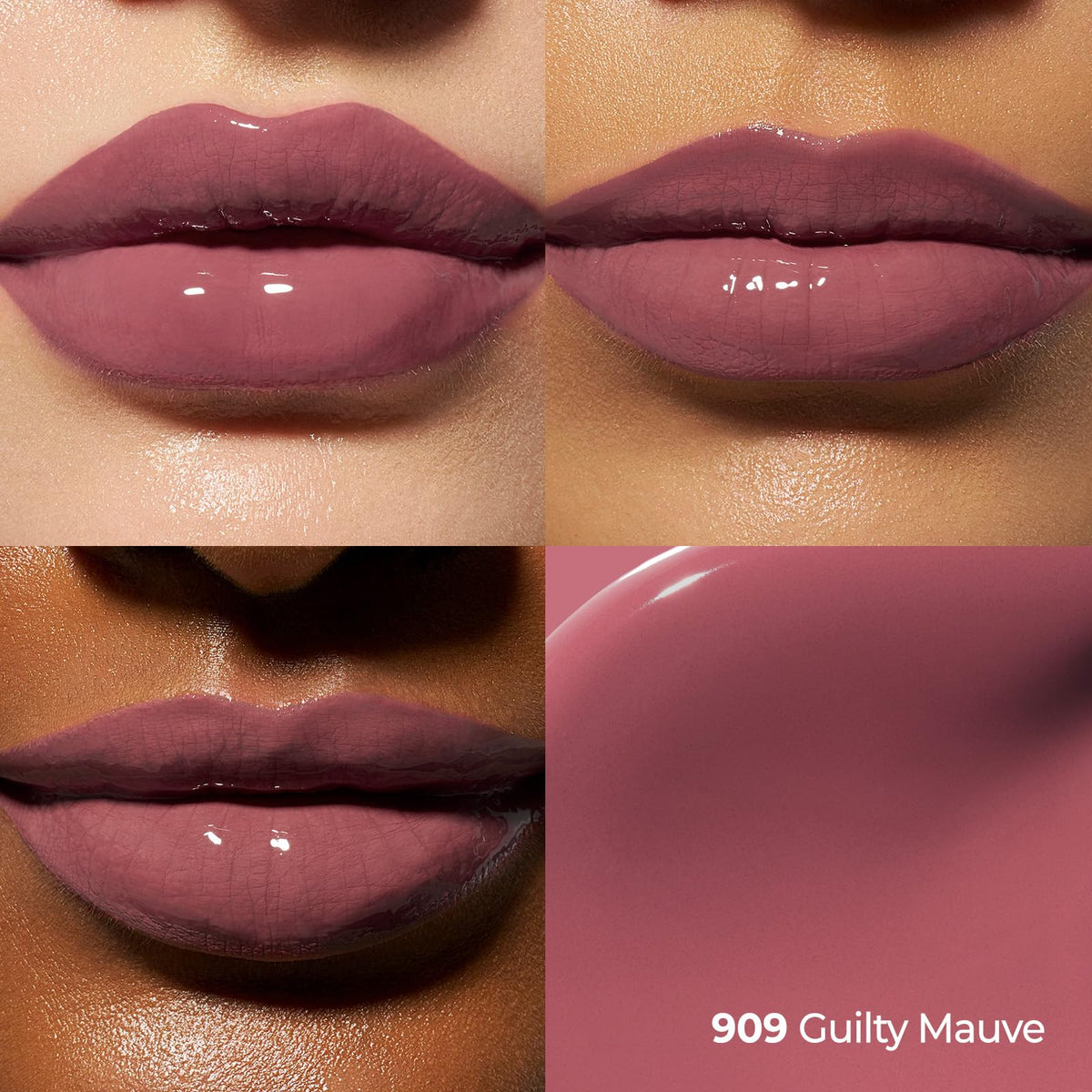 Laka swatches of Guilty Mauve shade showing pigmentation and blendability