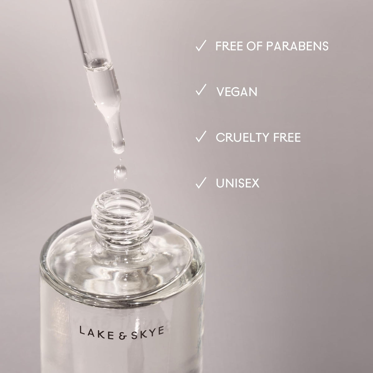 Lake & Skye close-up of oil texture absorbing into skin for hydration