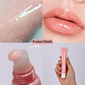 Lakerain applying lip butter on lips illustrating quick absorption and softening benefit