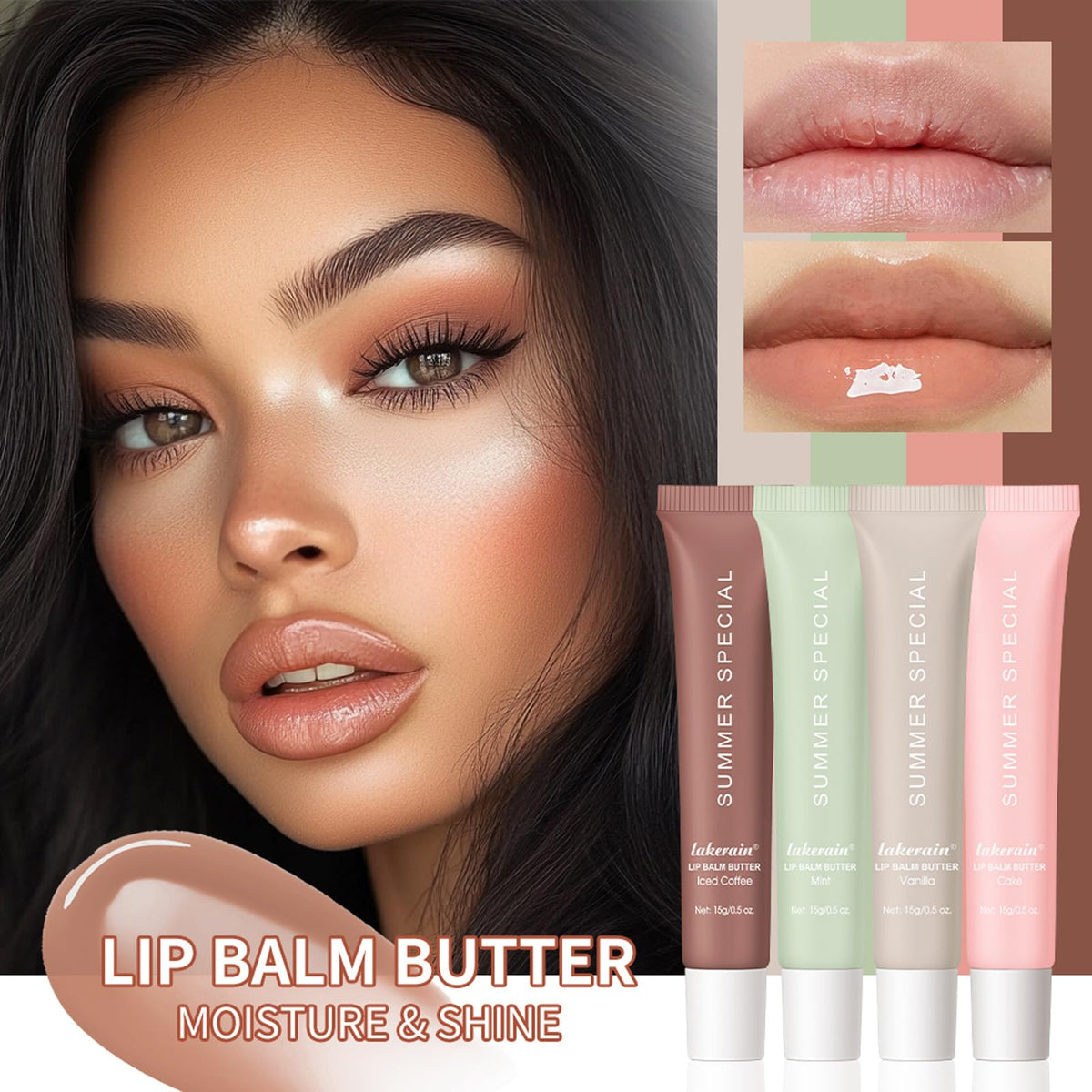 lakerain before and after lips comparison showing smoother, softer appearance