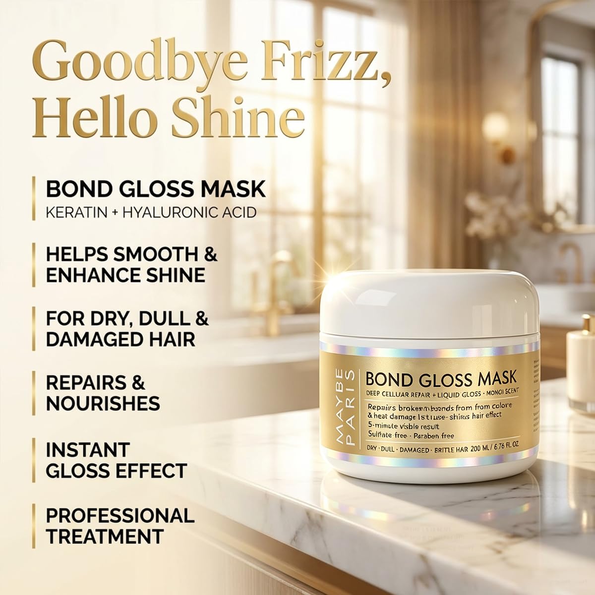 Lalena Maybe Paris Bond Gloss Mask after photo of shiny, smoother-looking hair