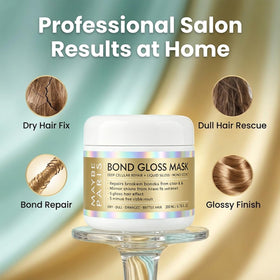 Lalena Maybe Paris Bond Gloss Mask being applied from hand to hair for easy distribution