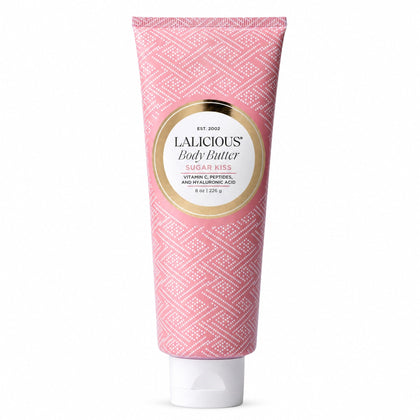 LALICIOUS jar front view showing label and elegant packaging that invites touch