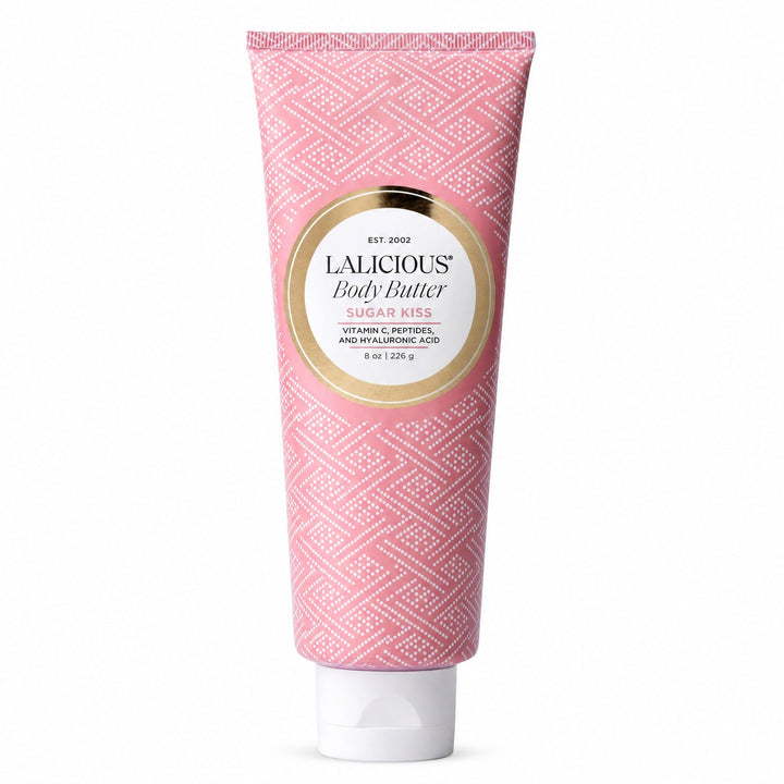 LALICIOUS jar front view showing label and elegant packaging that invites touch
