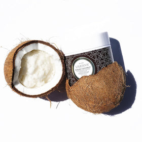 LALICIOUS whipped sugar scrub texture close-up showing smooth, fluffy consistency for easy spread