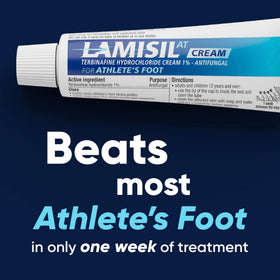 Lamisil applied between toes demonstrating targeted treatment benefit