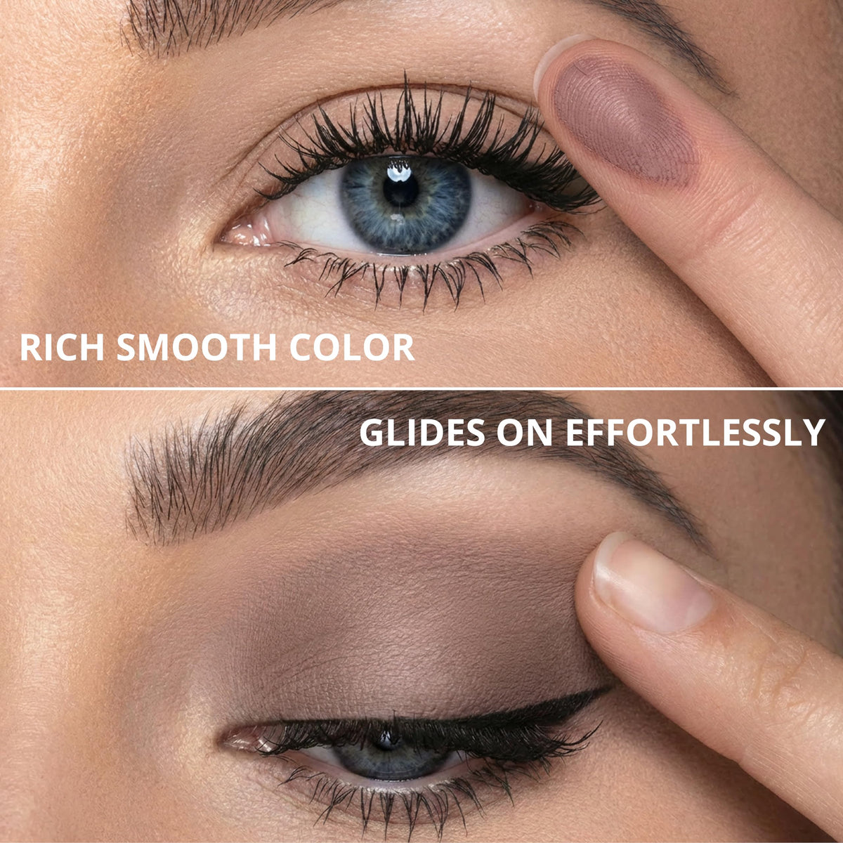 Lamora matte texture close-up shows smooth blendable pigment for seamless transitions