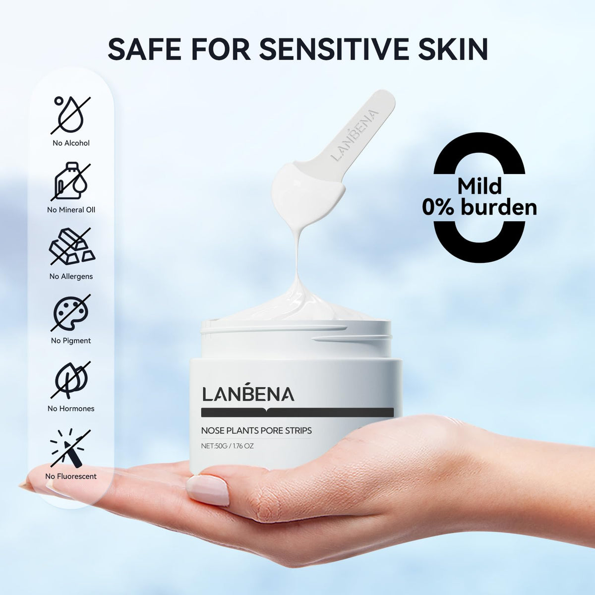 LANBENA applying cream to nose for quick blackhead removal