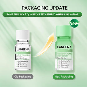 LANBENA lotion texture close-up highlighting fast-absorbing, non-greasy formula