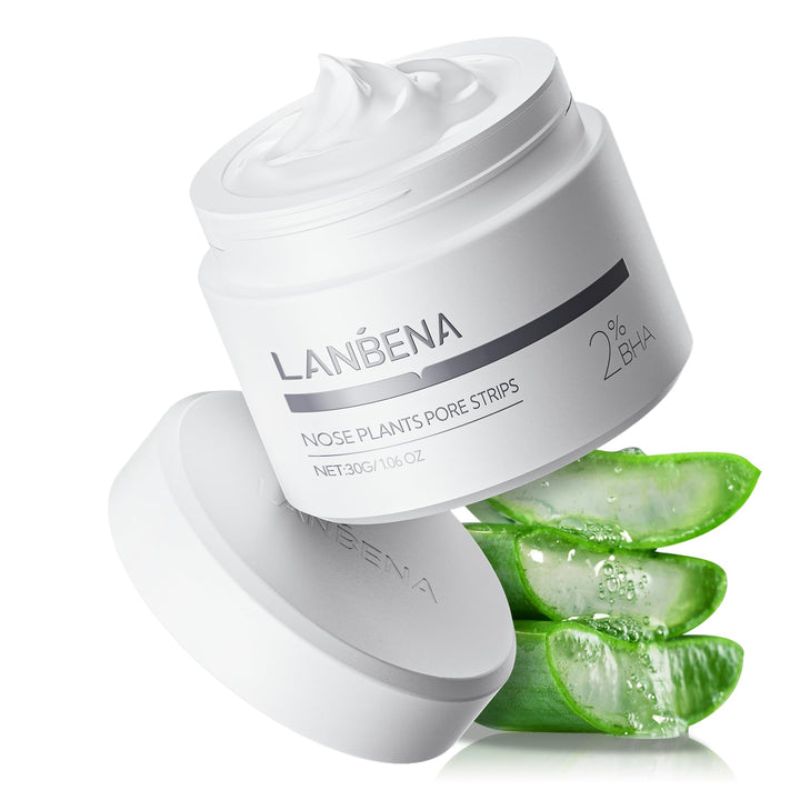 LANBENA front packaging showing mask jar and strips, clear product identification and benefit