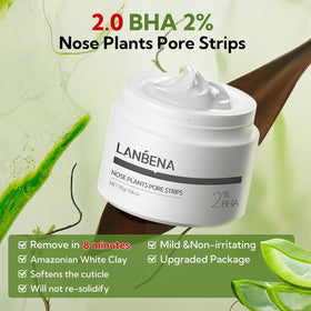 LANBENA jar of thick bamboo charcoal mask showing rich application
