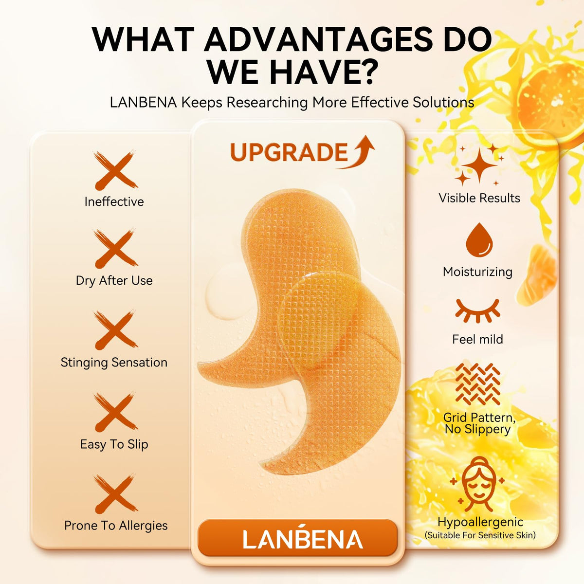LANBENA patches used on forehead and neck showing versatile small-spot smoothing