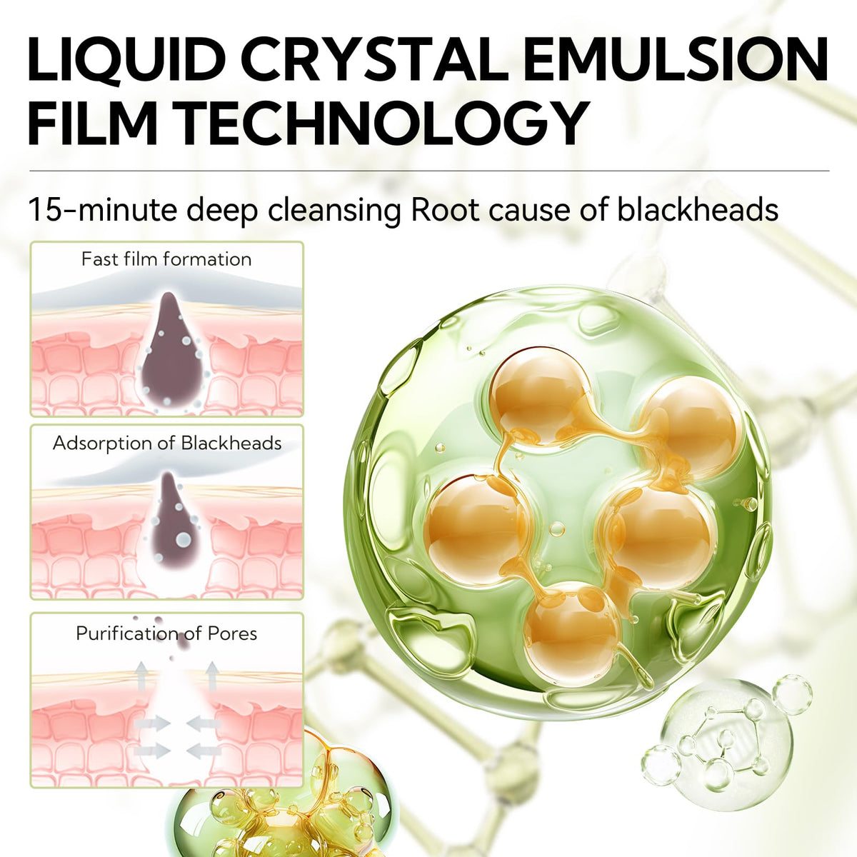 LANBENA showing extracted debris on peel, proof of deep pore-cleansing benefit