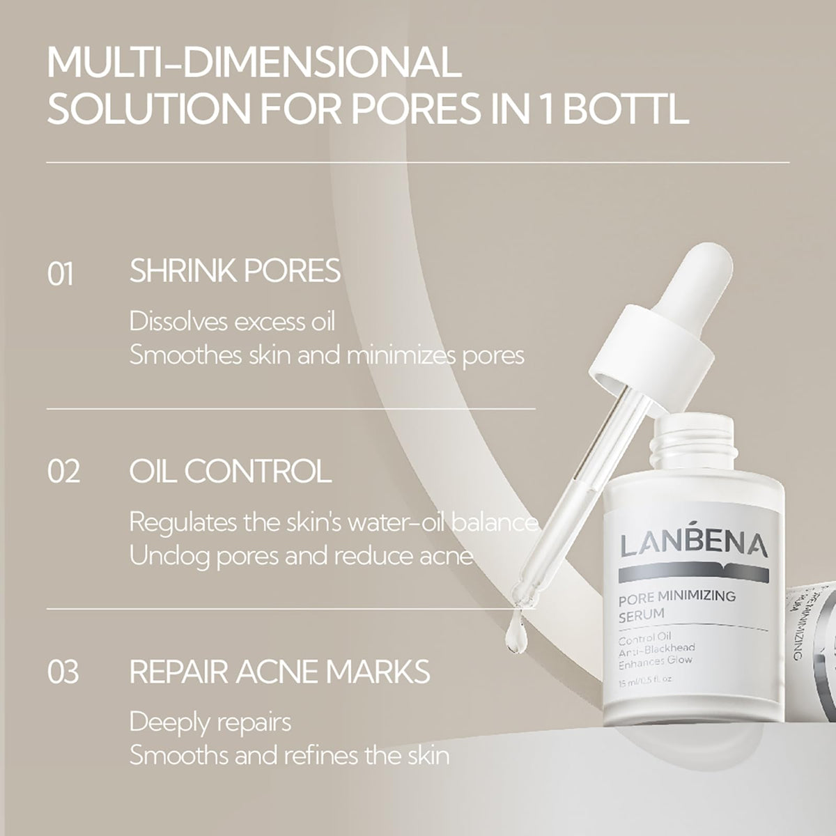 LANBENA products next to coin for scale, displays compact travel-friendly size