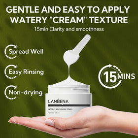 LANBENA jar held in hand for scale, shows compact size and travel-friendly benefit