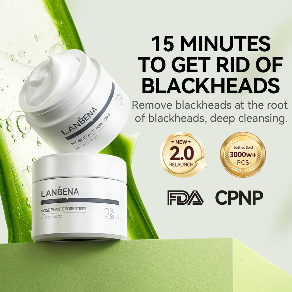 LANBENA close-up of mask texture, smooth gel consistency for easy even application