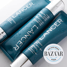 Lancer Skincare texture close-up showing mineral granules and creamy base for gentle exfoliation