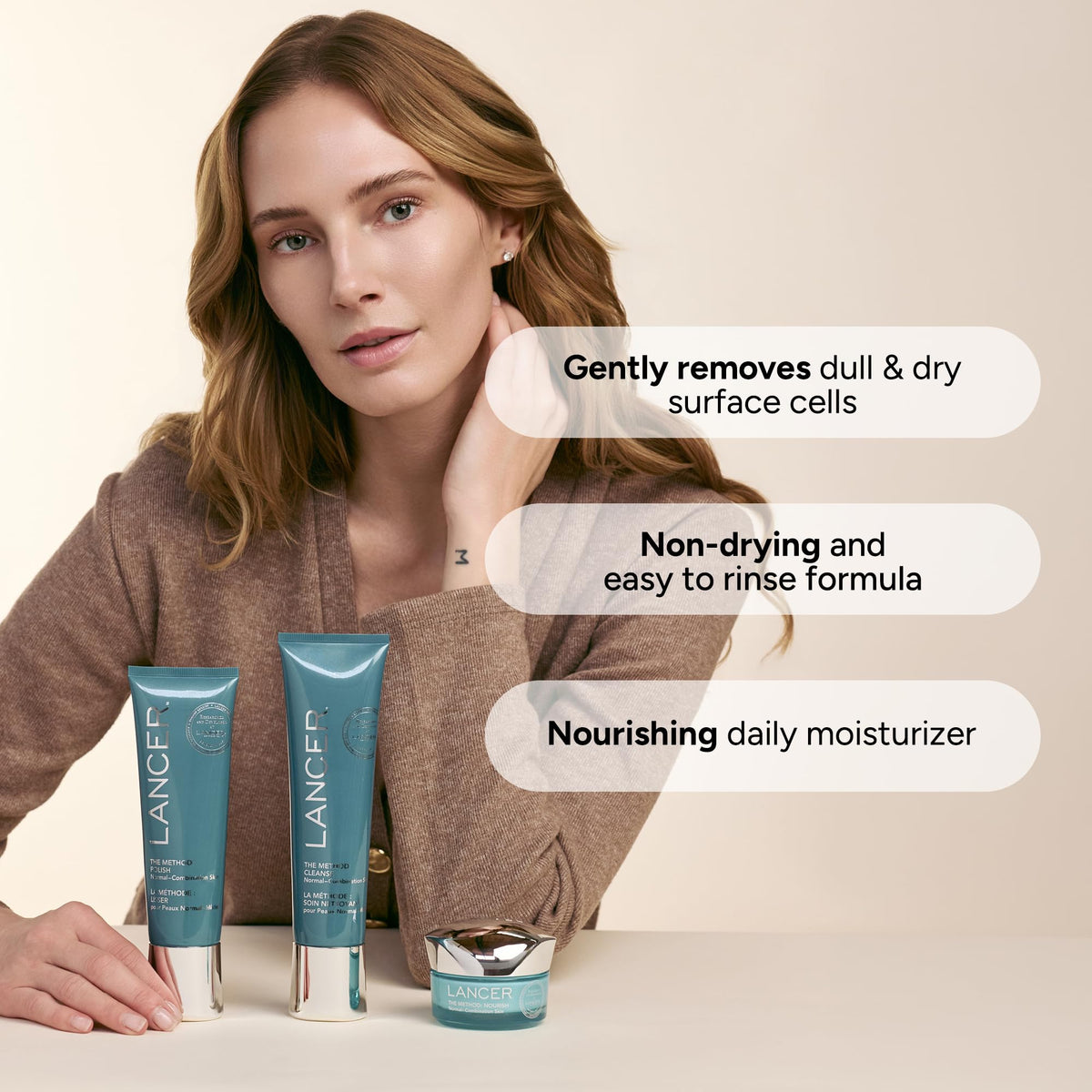 Lancer The Polish scrub texture close-up reveals gentle exfoliation benefits