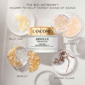 Lancôme cream being applied to hand demonstrating fast absorption benefit