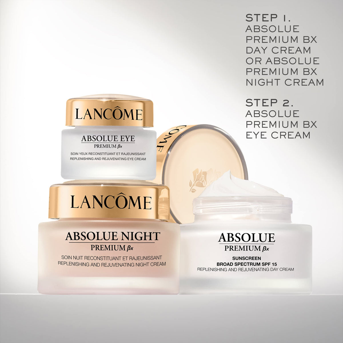 Lancôme 2.5 fl oz jar beside coin for scale showing generous size benefit