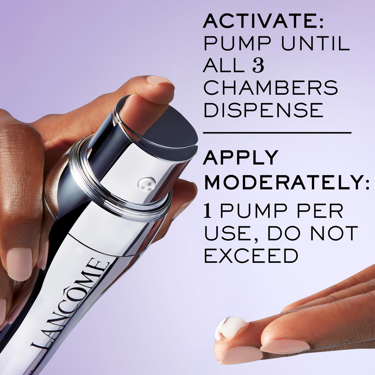 Lancôme illustration of texture improvement before and after use demonstrating visible smoothing