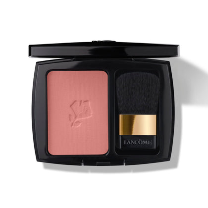 Lancôme compact front view showing shade 345 ROSE FRESQUE and included brush for precise application