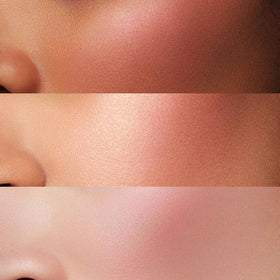 Lancôme product applied on model cheek illustrating natural flush and long-lasting wear